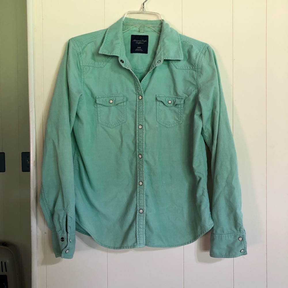 American Eagle Corduroy Pearl Snap Shirt